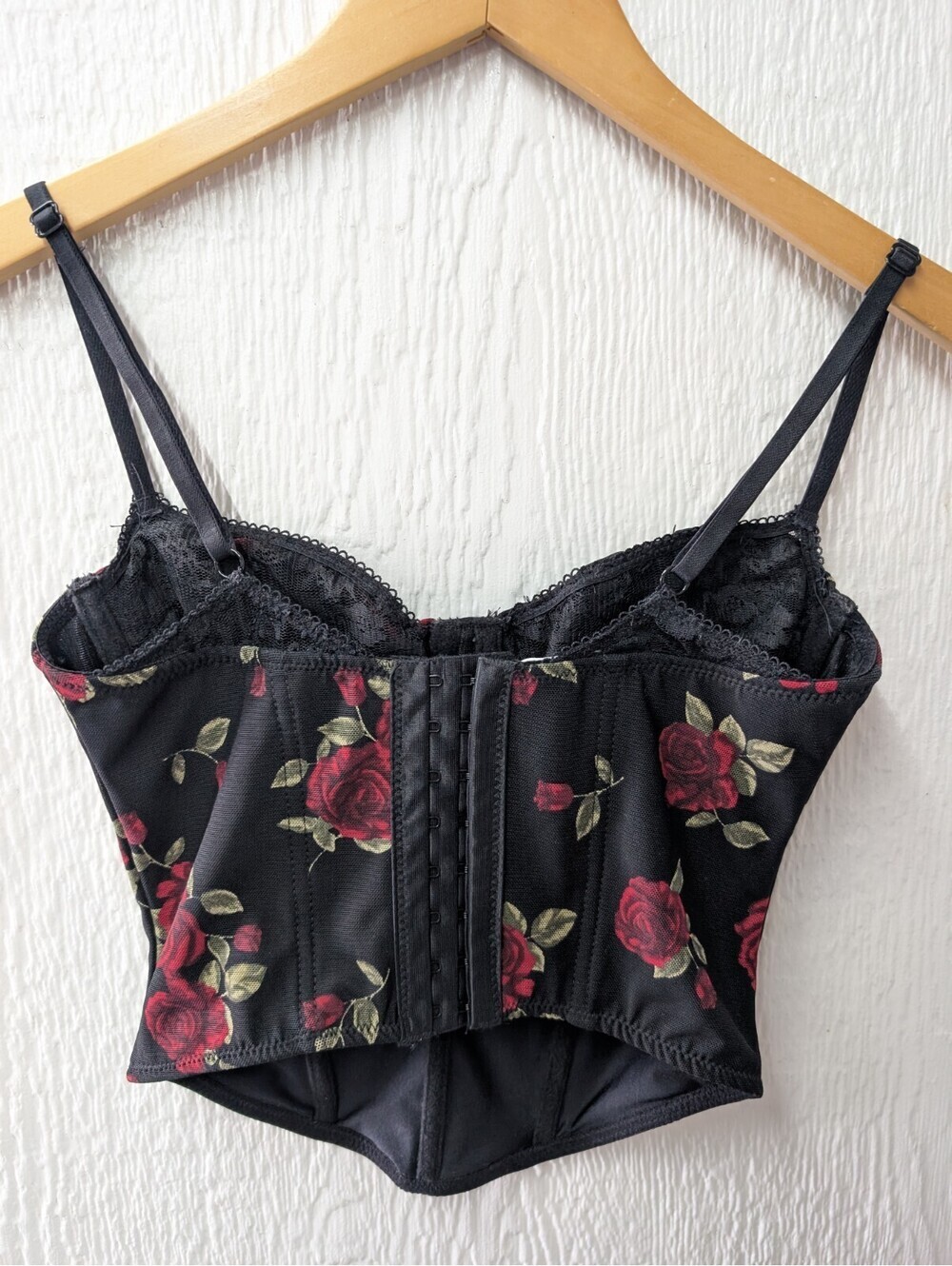 Garage Floral Roses Bustier Cami Corset Y2K Whimsigoth Dark Romance Punk Size XS - Picture 6 of 8